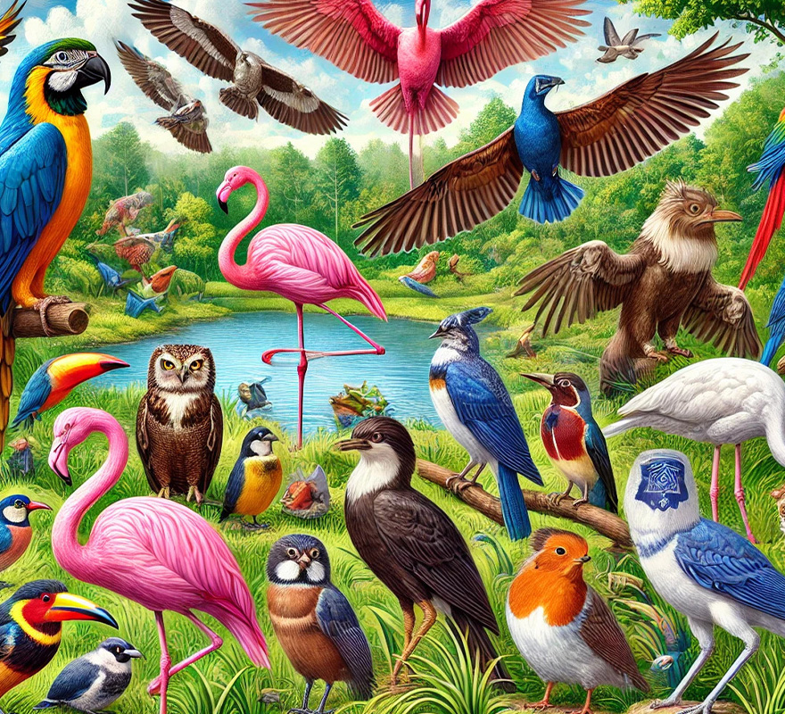 Animals birds